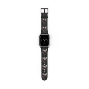 Minimalist Gothic Heart Watch Strap | Dark Gunmetal Tech-Noir