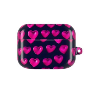 AirPods Case Y2K Gummy Heart - Minimal Fuchsia Pink & Navy
